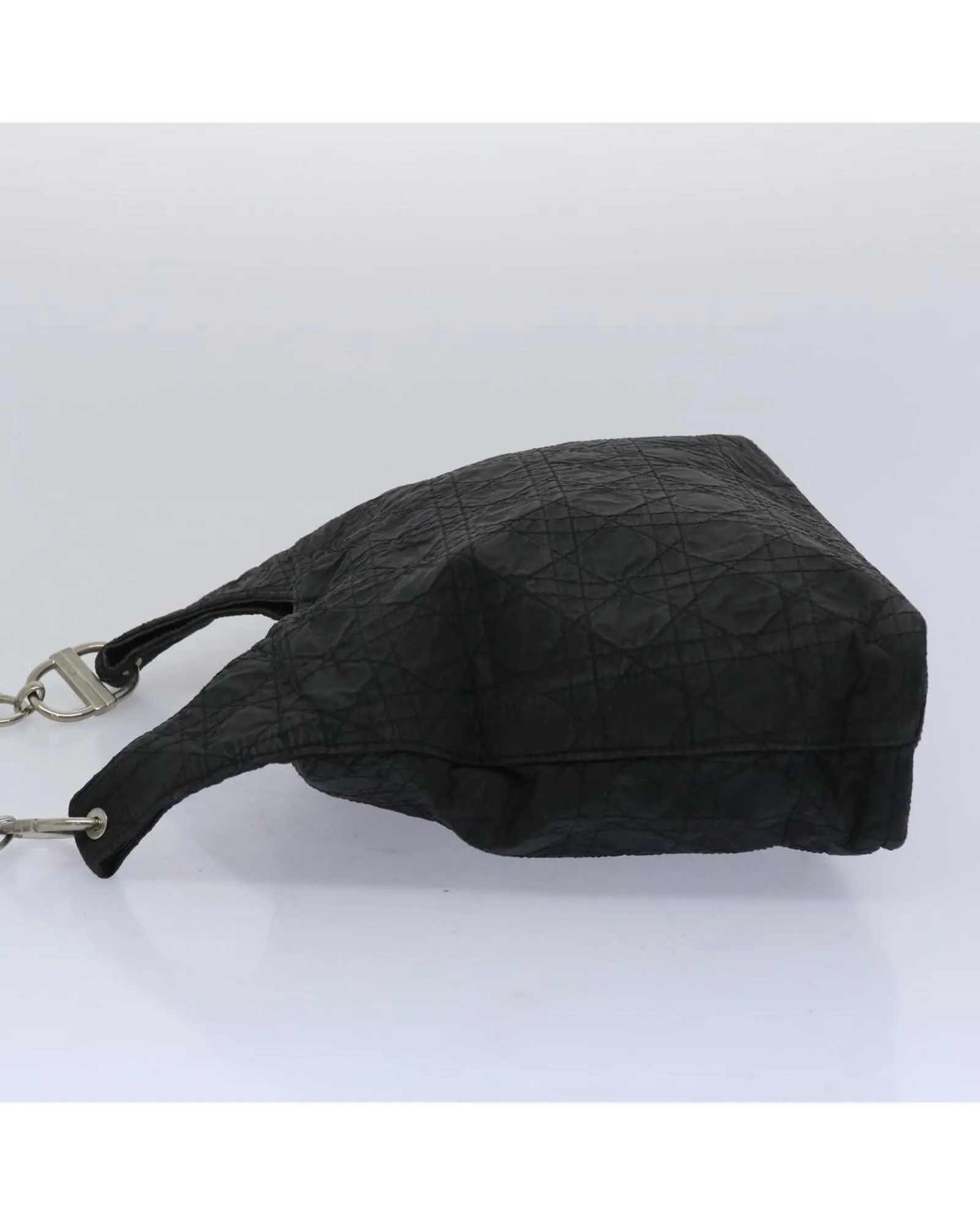 Authentic Christian Dior Lady Dior Canage Shoulder Bag in Black Nylon
