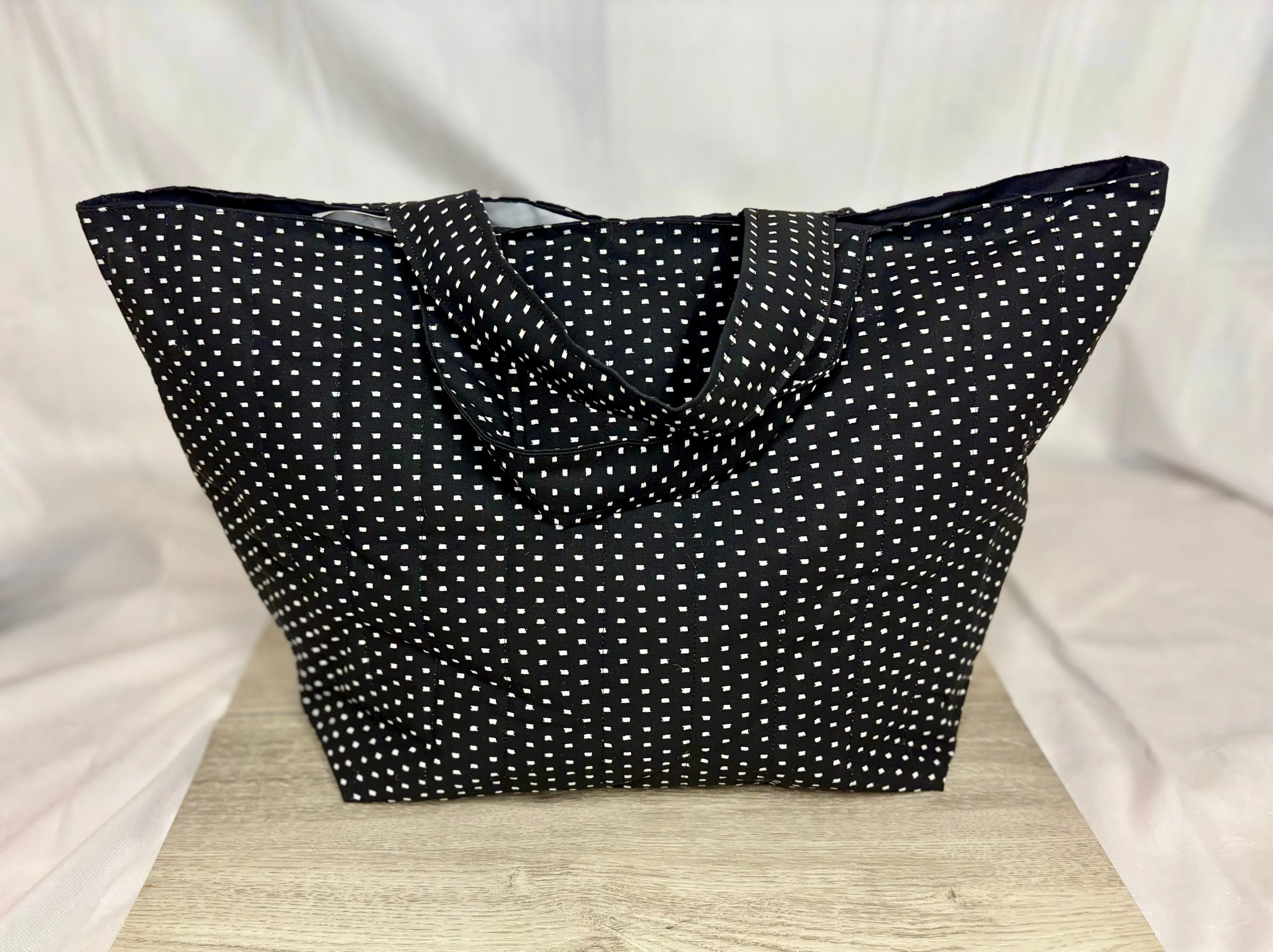 B&W Quilted Chunky Tote