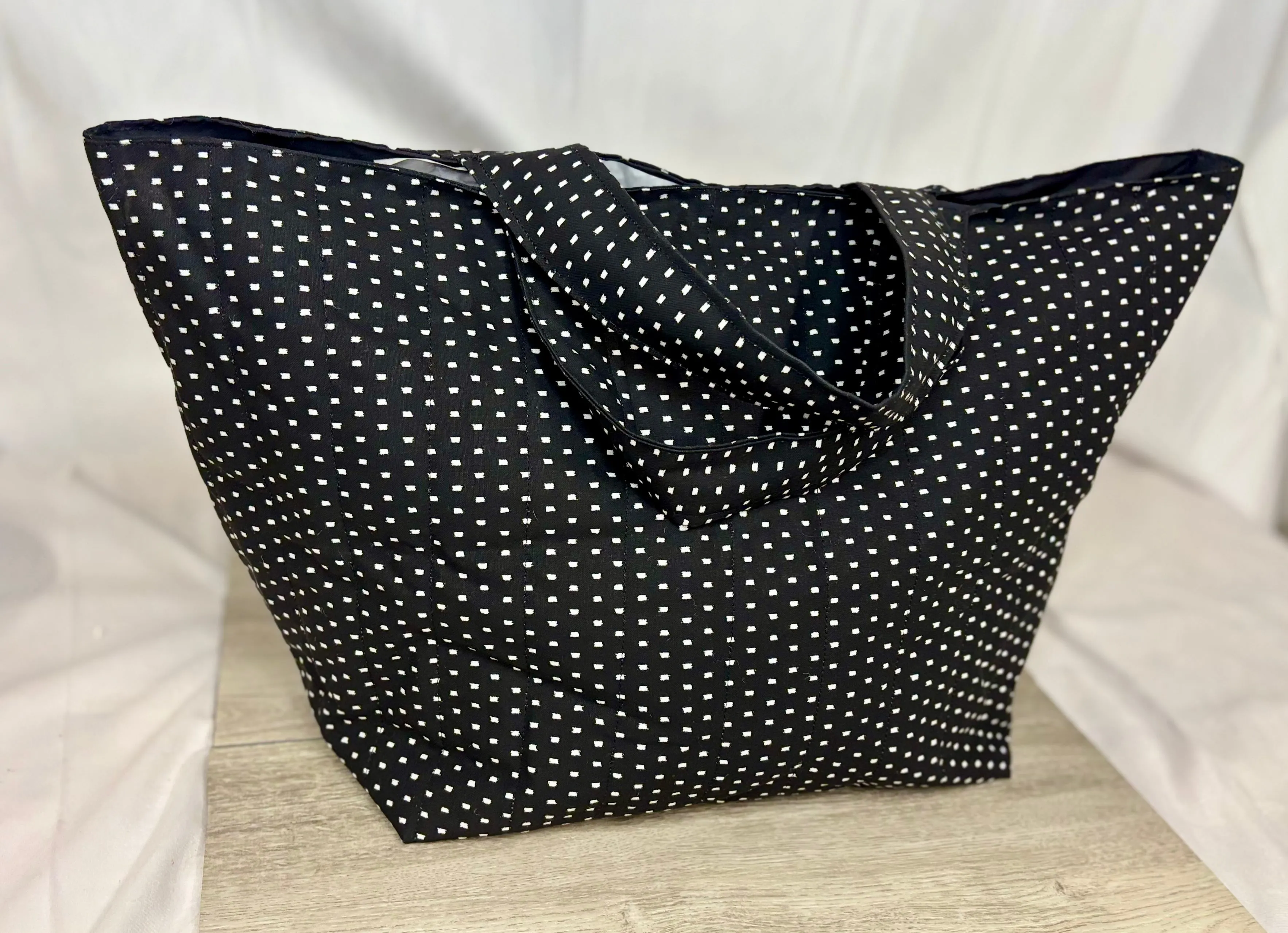 B&W Quilted Chunky Tote