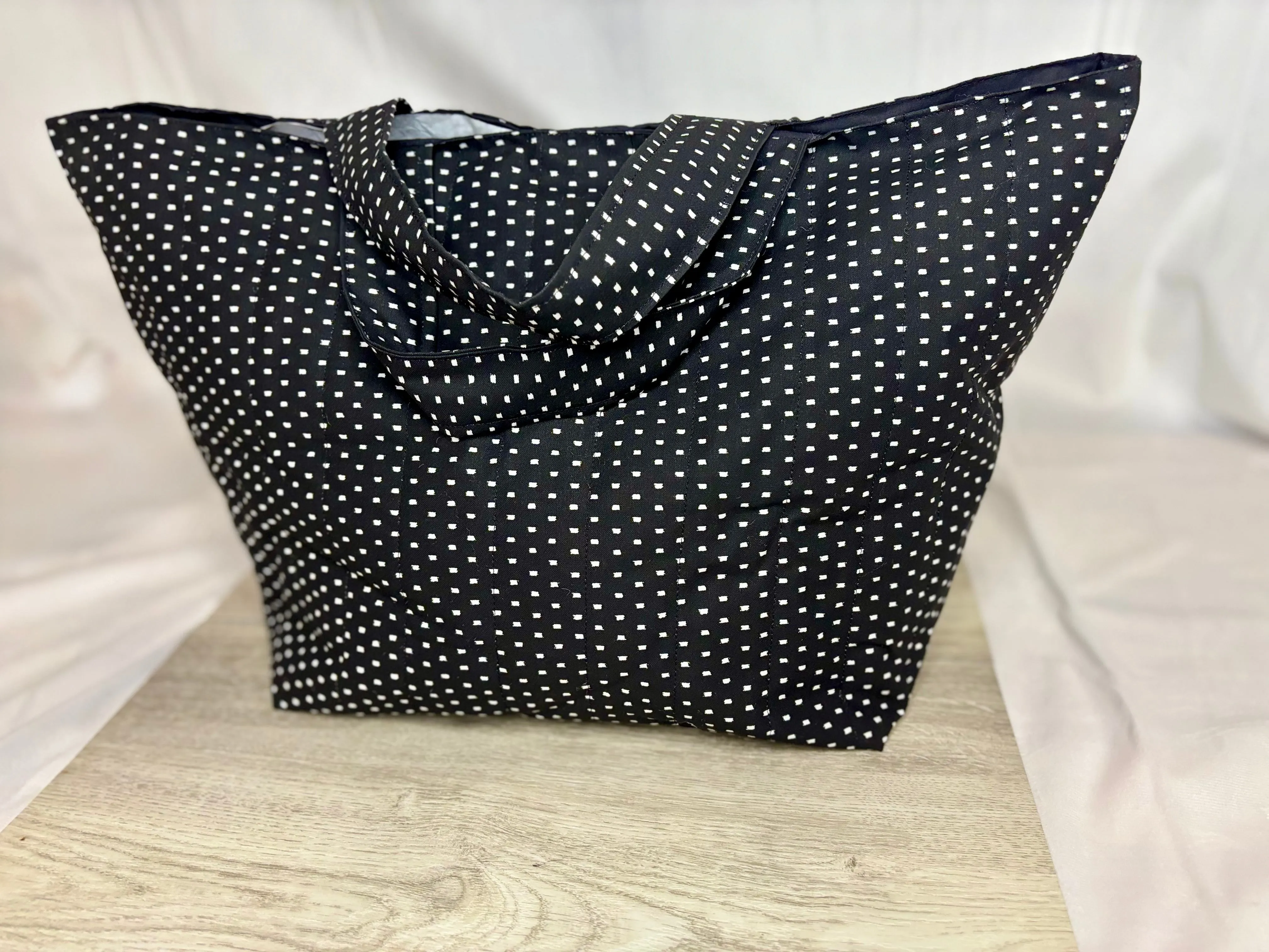 B&W Quilted Chunky Tote
