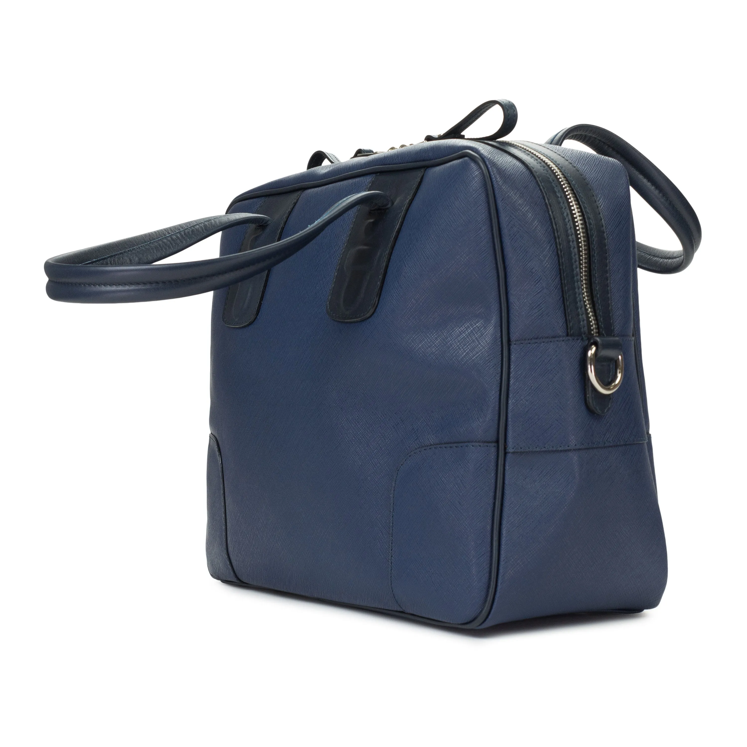 BARRETT SAFFIANO LEATHER BLUE BRIEFCASE