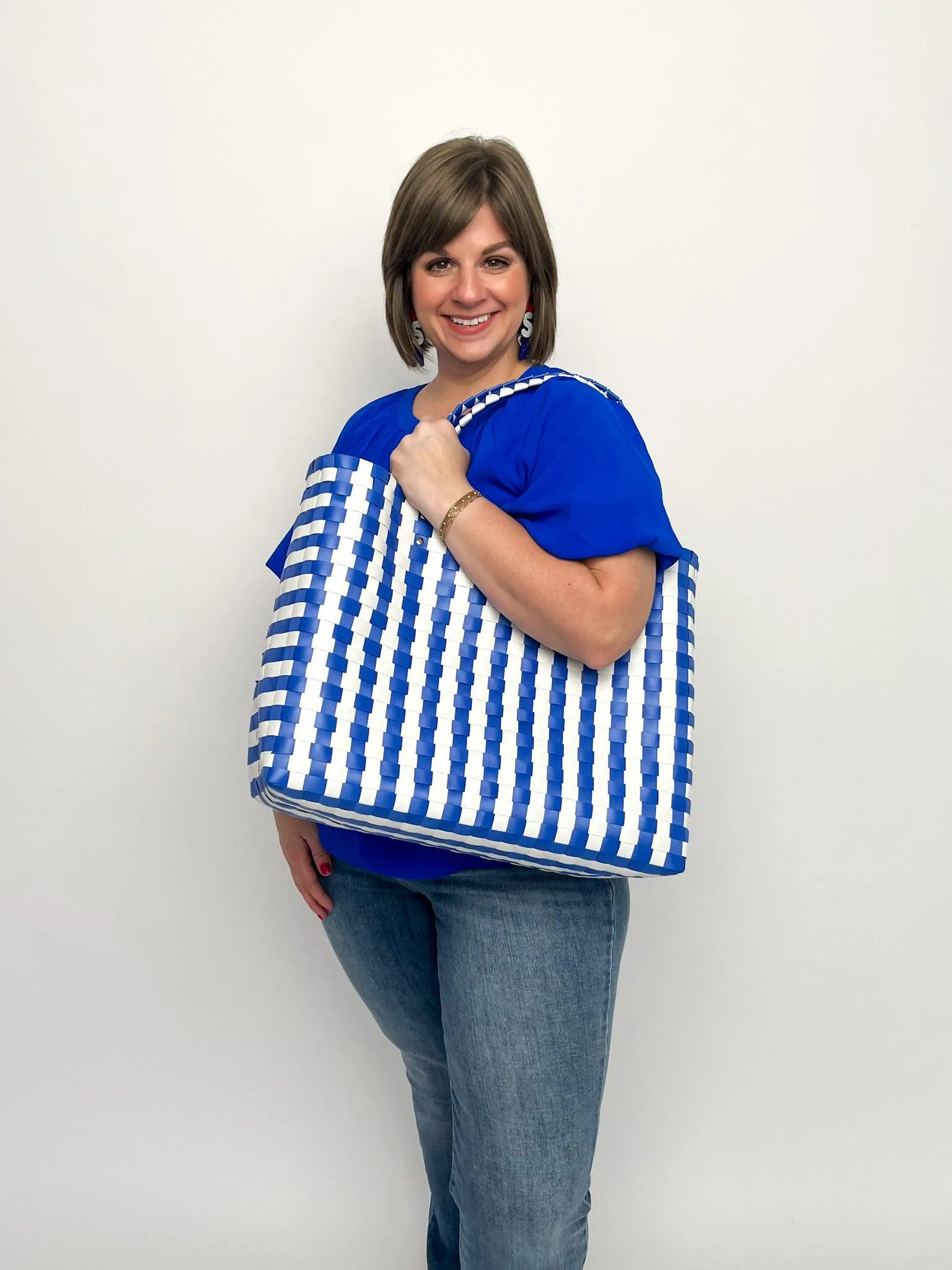 Blue & White Tote Bag