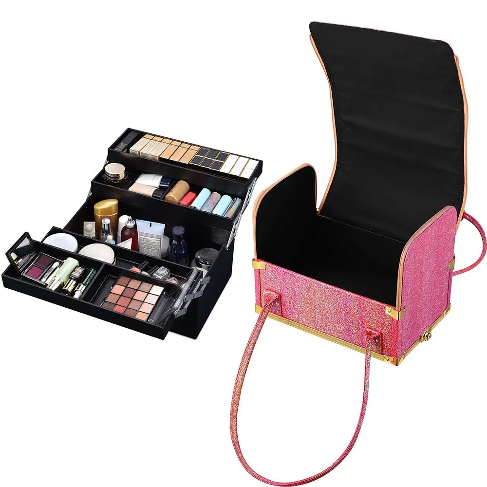 Byootique MassLux Red Gold 3in1 Rolling Makeup Case