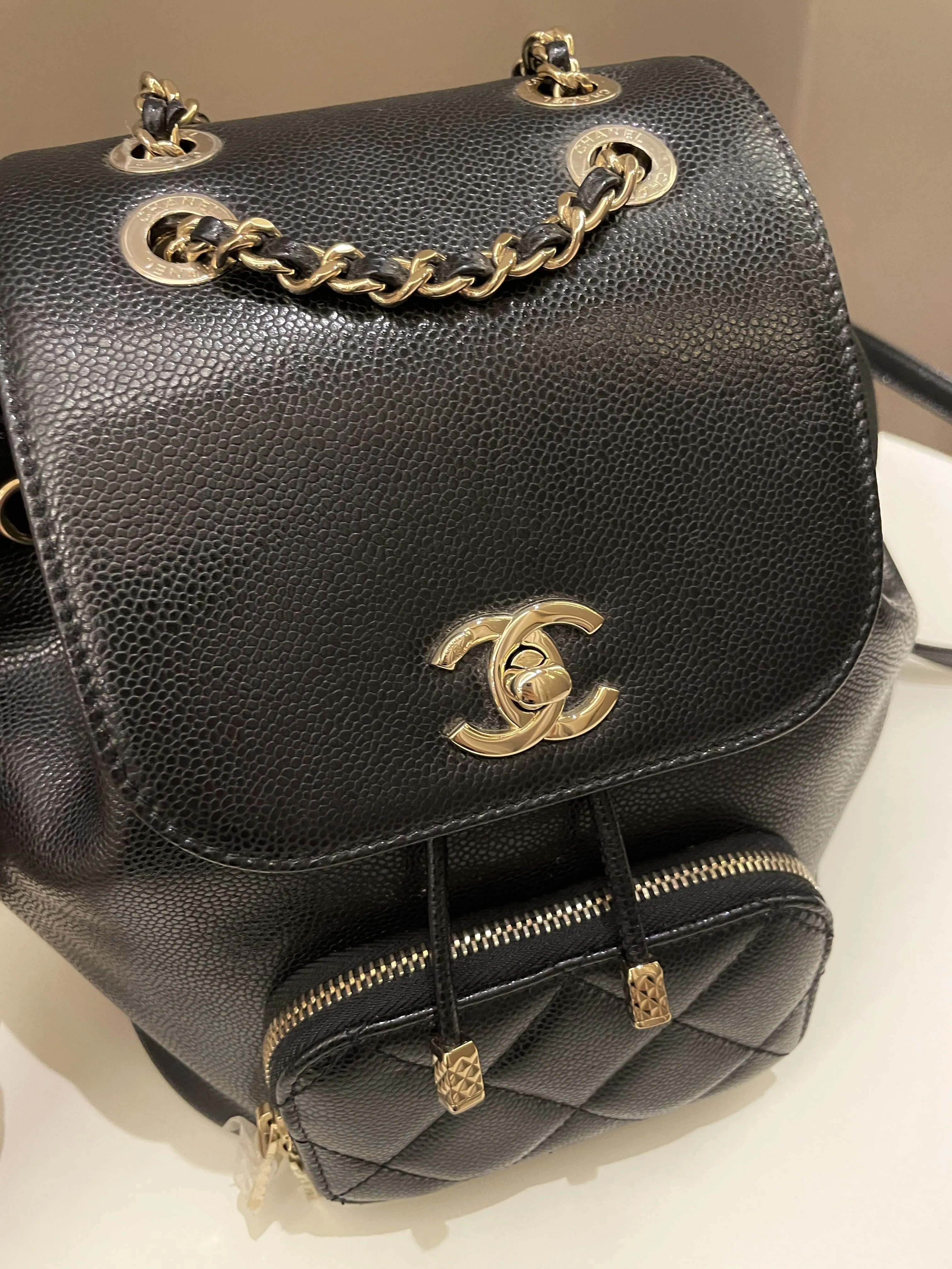 Chanel 22B Business Affinity Backpack Black Caviar