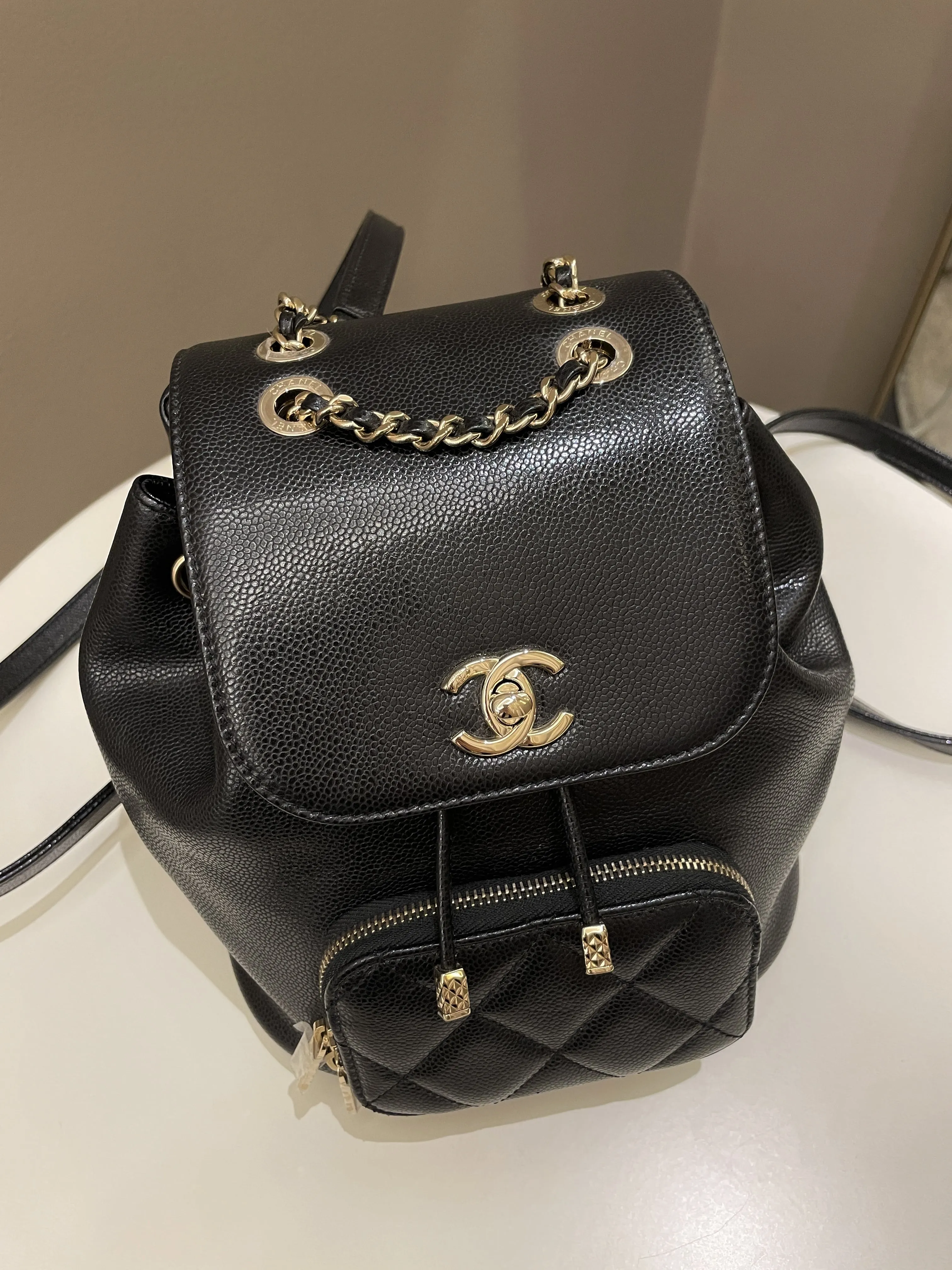 Chanel 22B Business Affinity Backpack Black Caviar