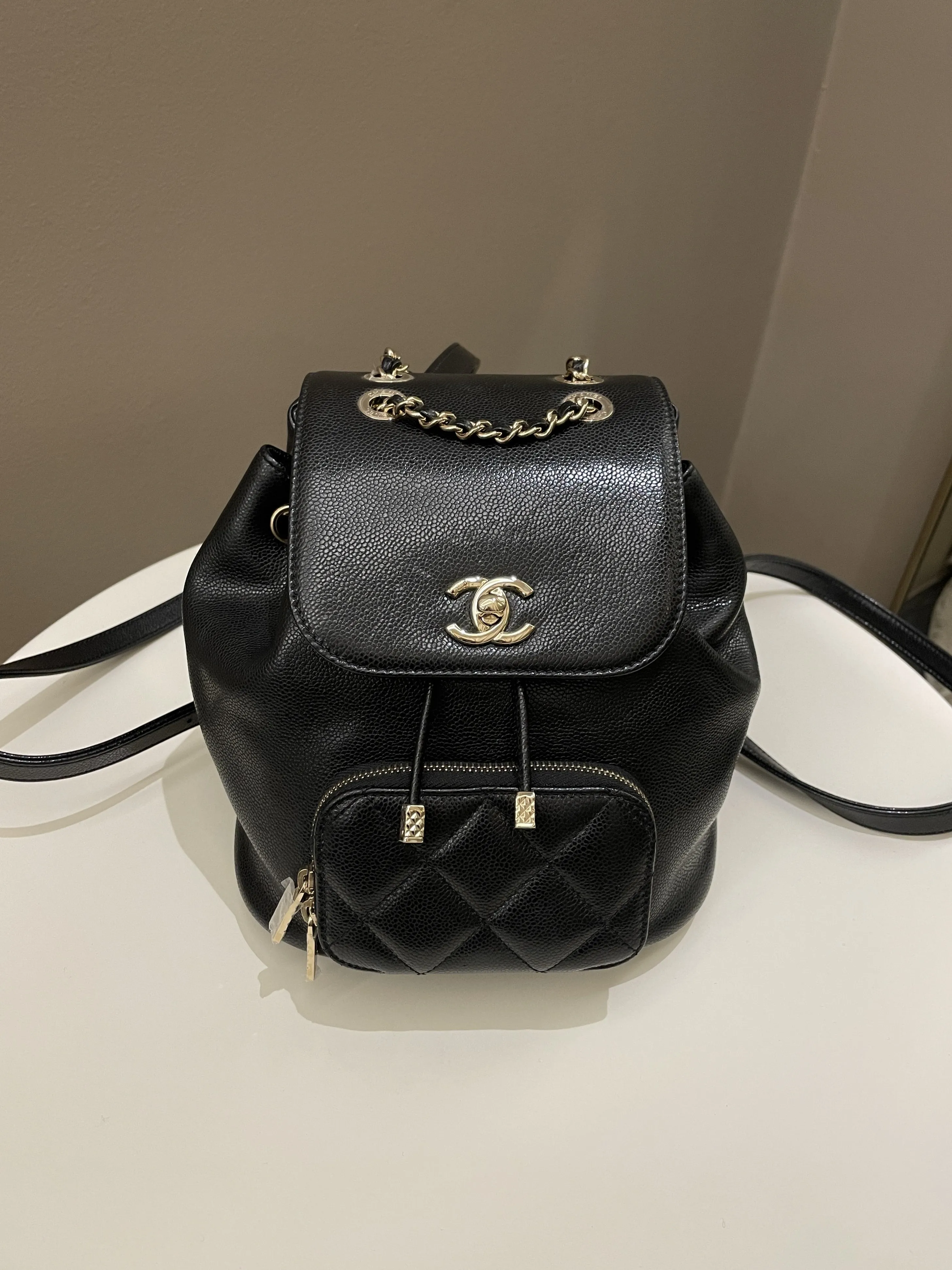 Chanel 22B Business Affinity Backpack Black Caviar