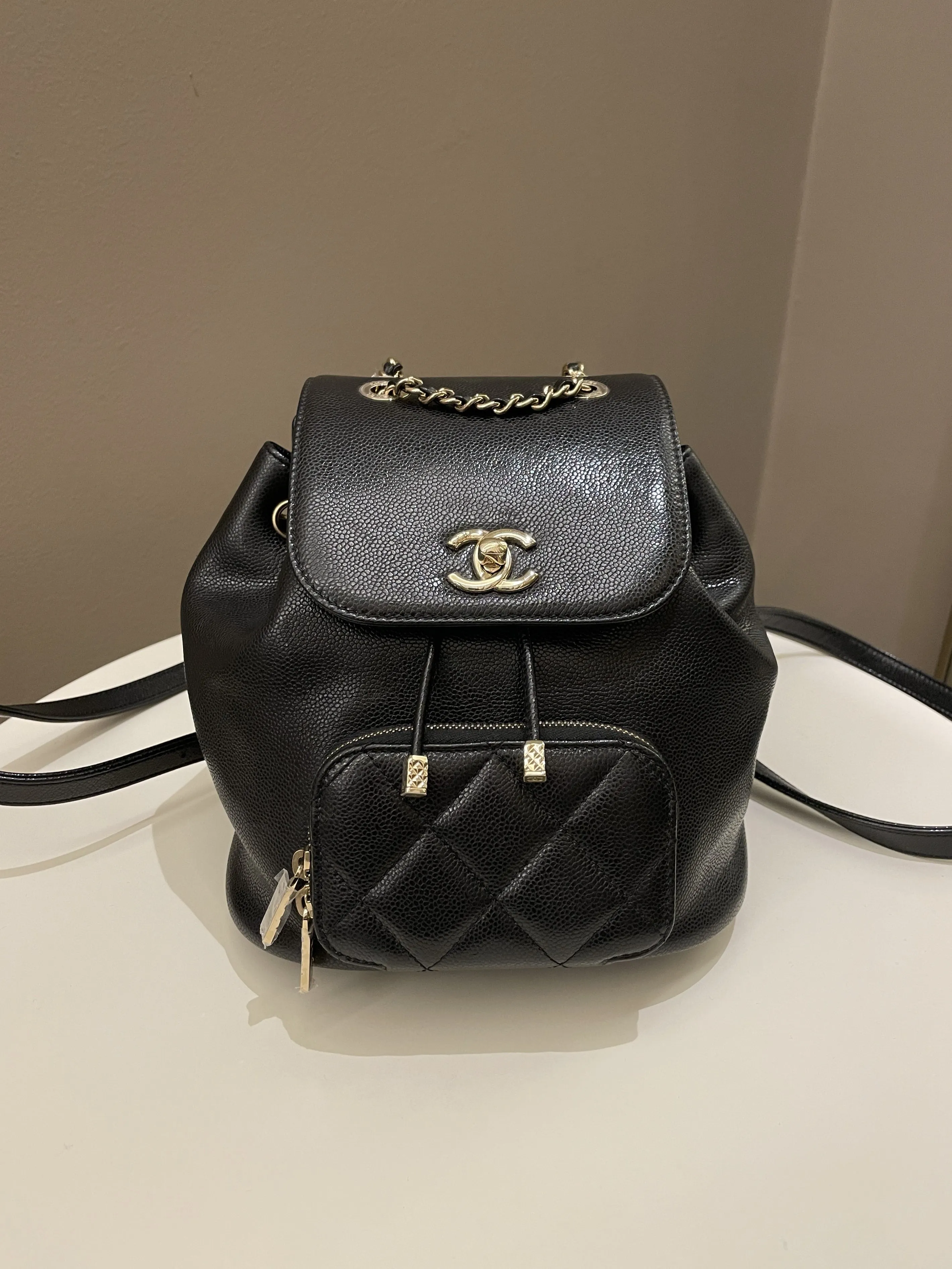 Chanel 22B Business Affinity Backpack Black Caviar