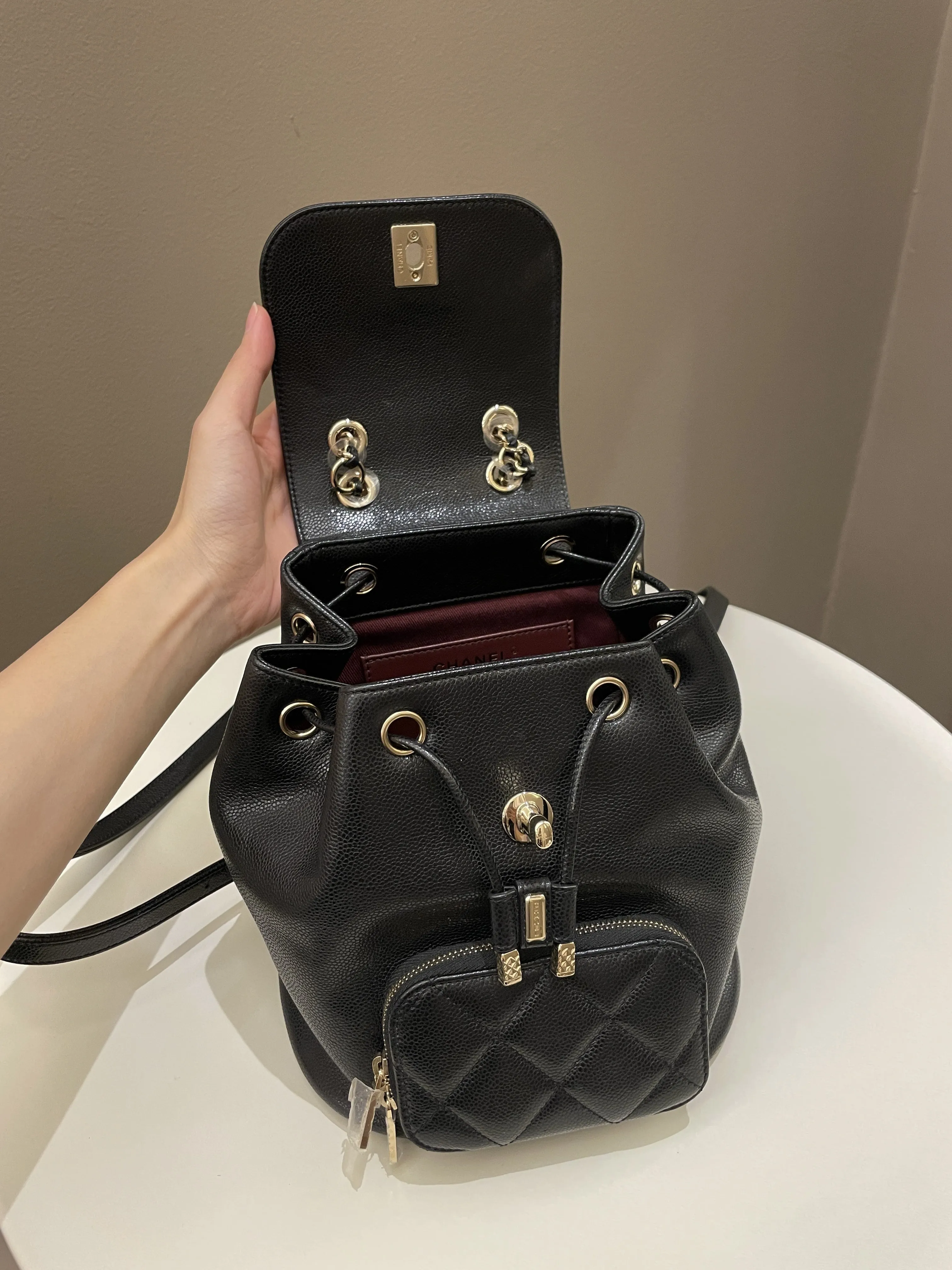 Chanel 22B Business Affinity Backpack Black Caviar