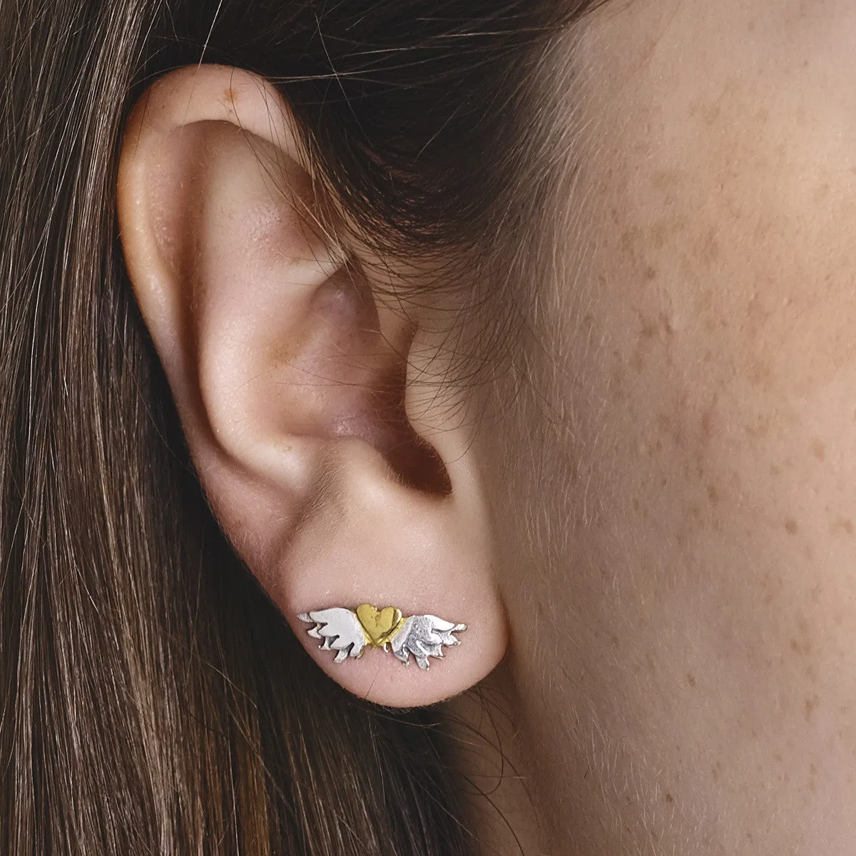 Classic Winged Heart Earrings
