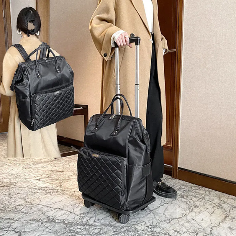 Detachable Travel Backpack Pull Rod Duffel Bag For Women Men