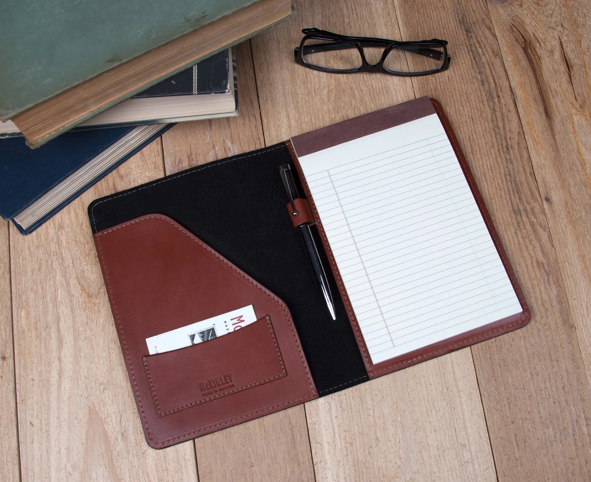 Junior Leather Pad Folio -  English Bridle Leather style #313