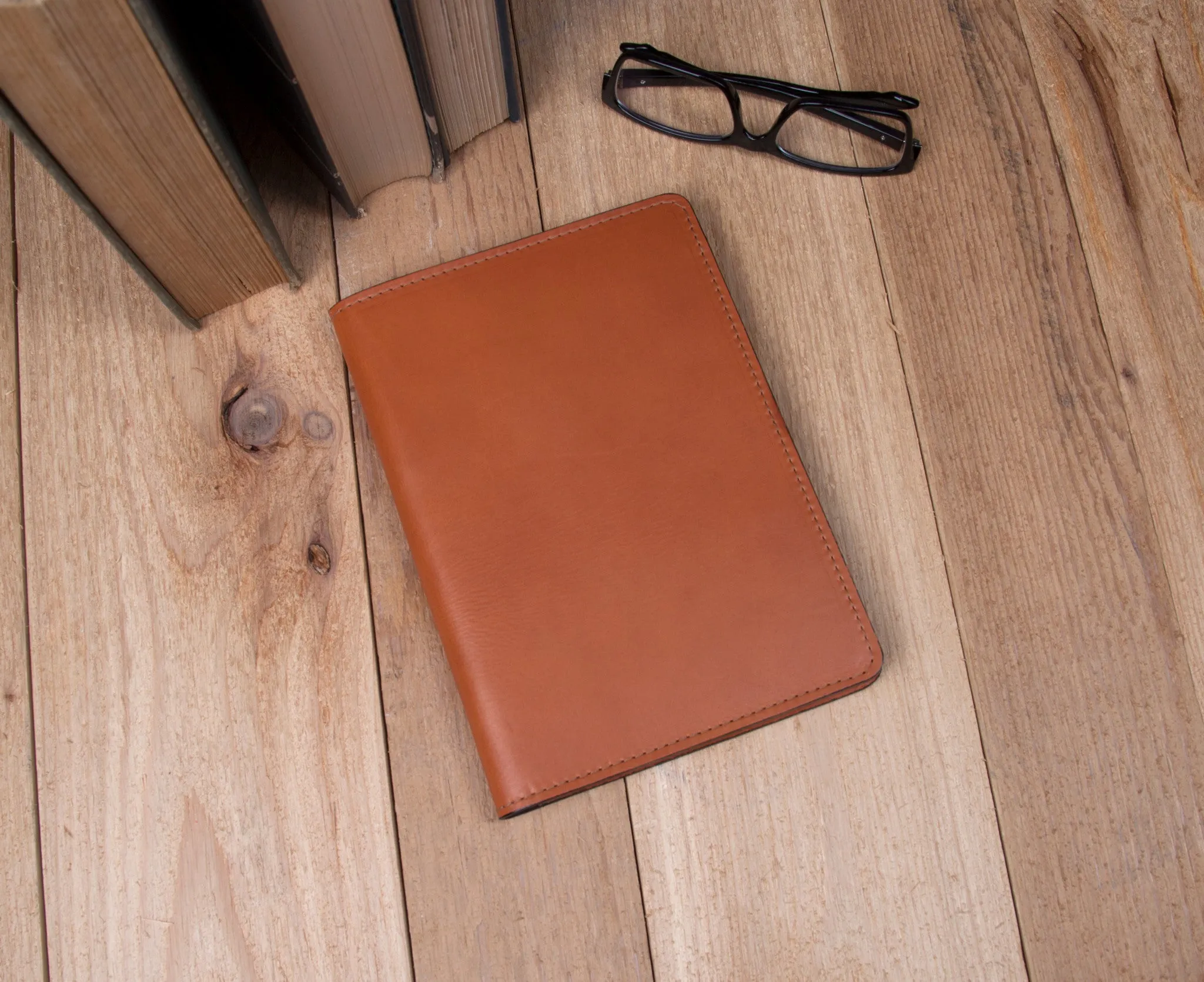 Junior Leather Pad Folio -  English Bridle Leather style #313