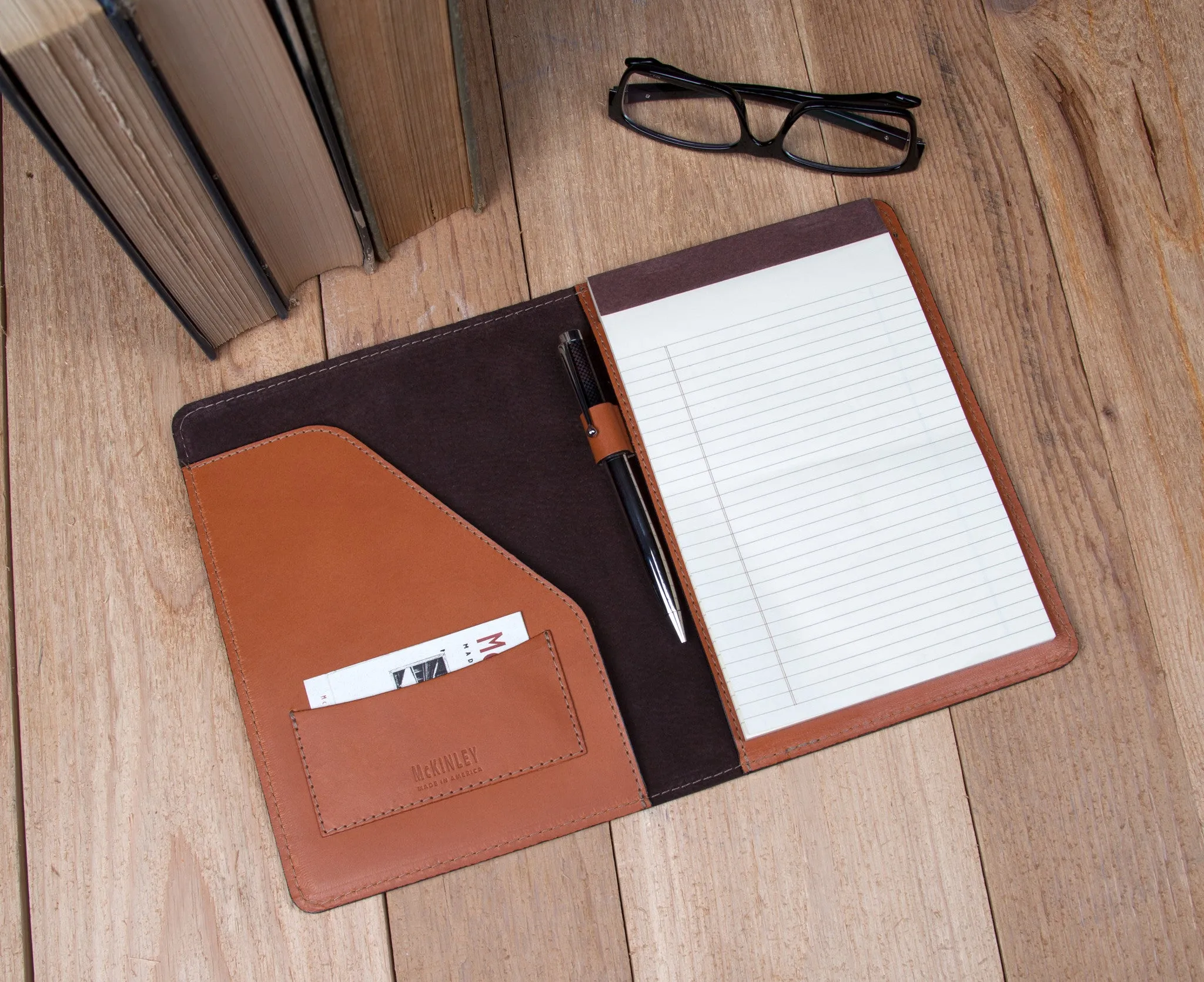 Junior Leather Pad Folio -  English Bridle Leather style #313