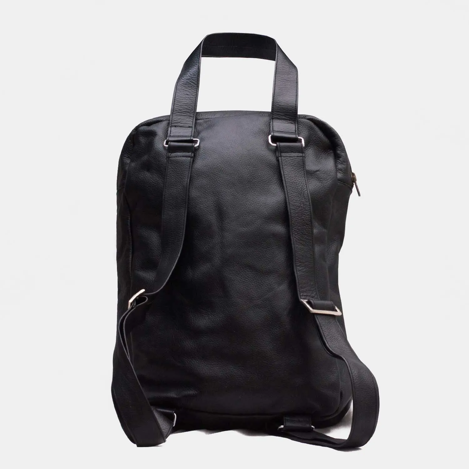 Khaplu Black Travel Leather Rucksack