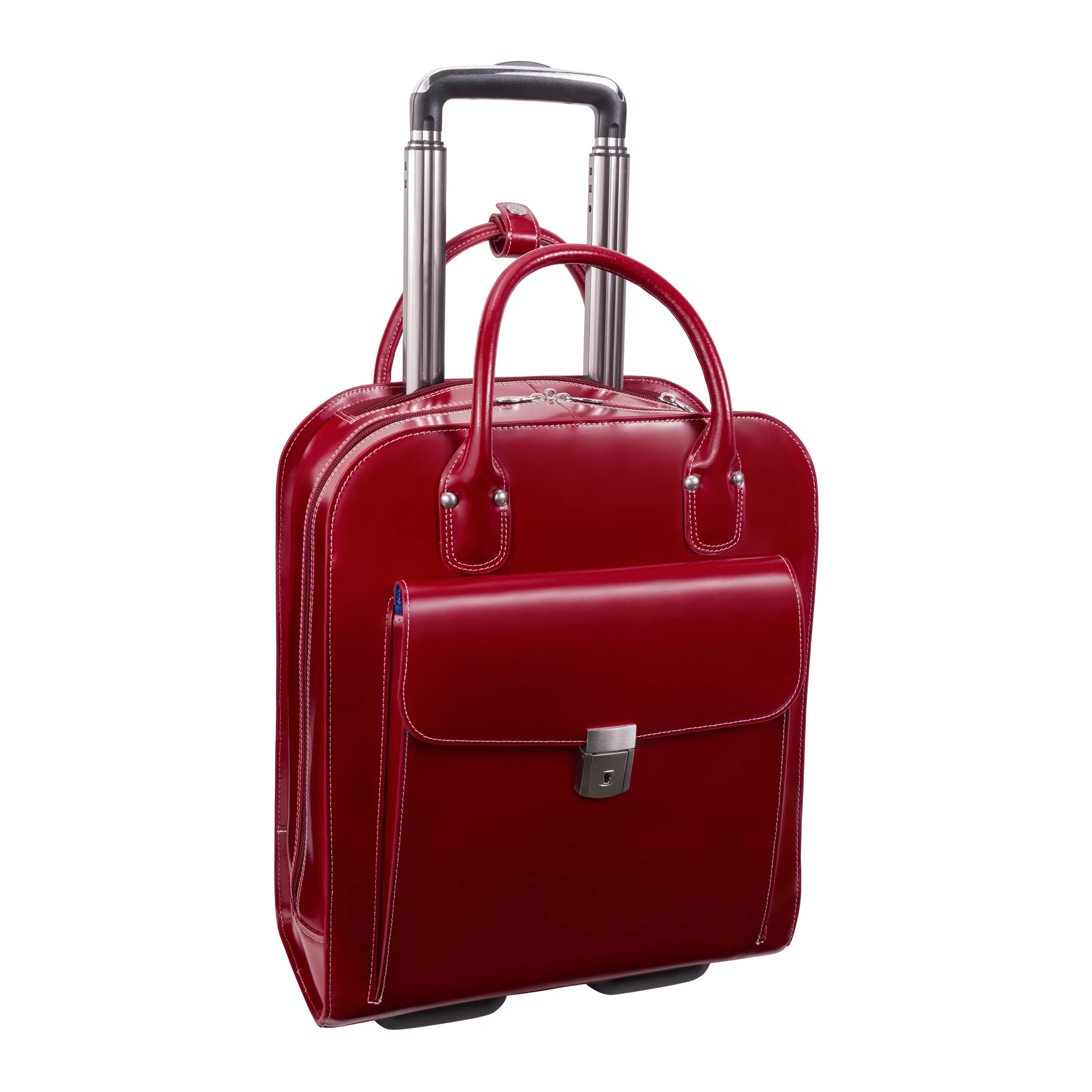 McKlein UPTOWN 15" Leather Vertical Wheeled Ladies' Laptop Briefcase