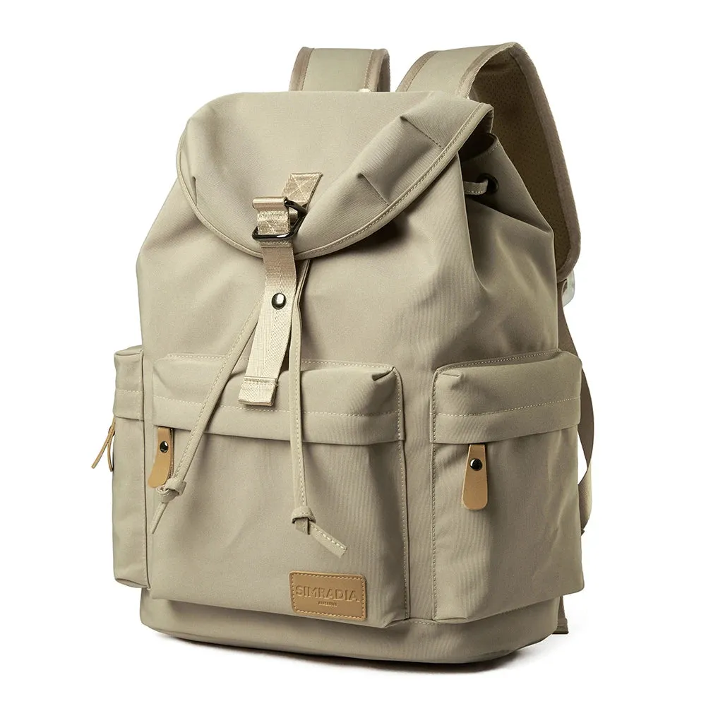 UAKISS  -  Canvas Backpack for Women, Durable 14 inch Laptop Backpack, Large Capacity Drawstring Backpack for Teens