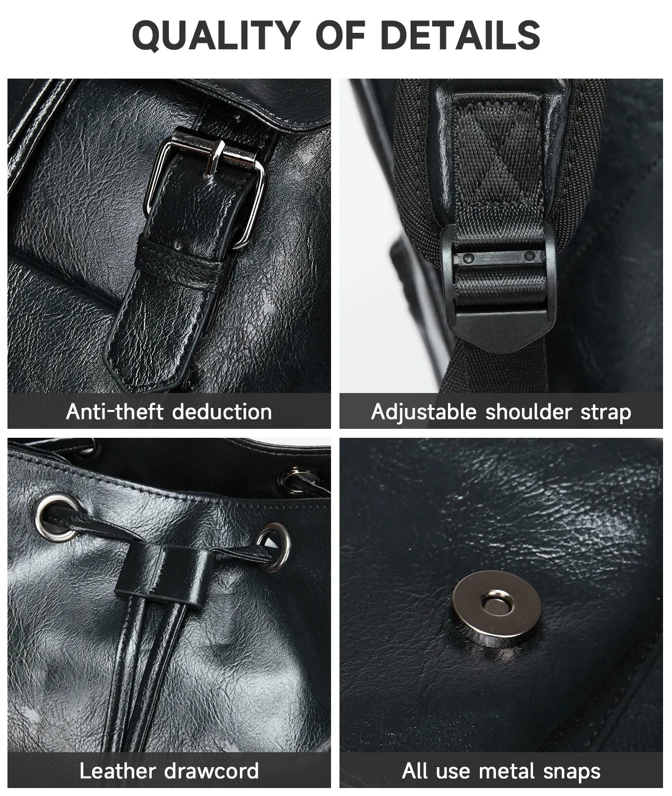 UAKISS  -   Men's Travel Backpack with Waterproof Material,Scratch-Resistant Leather Backpack,Versatile Backpack Fit 15.6 inch Laptop